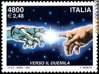 Il dettaglio nel francobollo italiano datato 1999