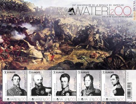 Il foglietto: i cinque francobolli sono incisi da specialisti di altrettante nazionalità