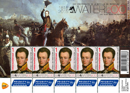 Il minifoglio dei Paesi Bassi; disponibile da oggi, contiene cinque francobolli uguali