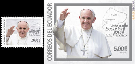 La visita di papa Francesco in Ecuador si svolgerà dal 5 all’8 luglio; la serie è stata emessa il 30 giugno
