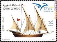 Il francobollo marocchino per il giro Euromed postal