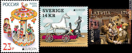 I tre francobolli preferiti dalla giuria provengono da Russia, Svezia e Lettonia