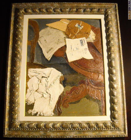 Il quadro a soggetto postale di Fausto Pirandello, esposto nel percorso “Il tesoro d’Italia”. Appartiene alla collezione di Giuseppe Iannaccone