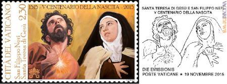Filippo Neri e Teresa d’Avila: da oltre Tevere il francobollo e l’annullo del primo giorno