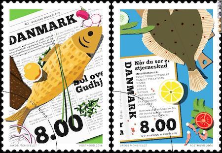 I due francobolli danesi. In “ditta” richiamano Postnord