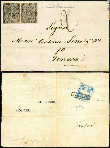 …la coppia tête-bêche del taglio da 15 di Parma (137, 12.000) e la “Crocetta” diretta a Tropea (104, 6.000)