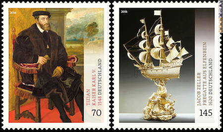 Le due opere artistiche trasformate in francobolli
