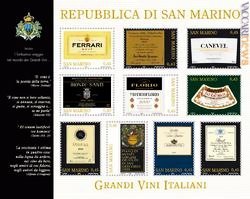 Giunge da San Marino l’invito a brindare con il foglietto dedicato ai grandi vini del Bel Paese