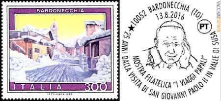 Il francobollo del 1983 e l’annullo del prossimo 13 agosto