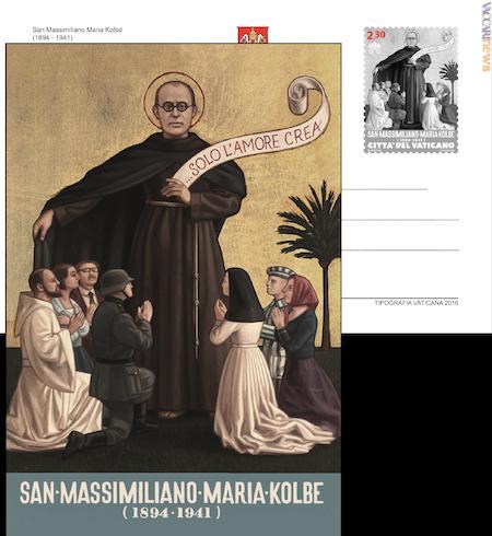 …ed intero postale per san Massimiliano Maria Kolbe