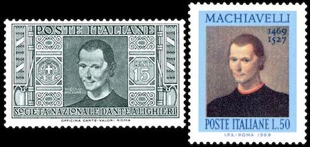 I due francobolli che l’Italia ha dedicato a Niccolò Machiavelli