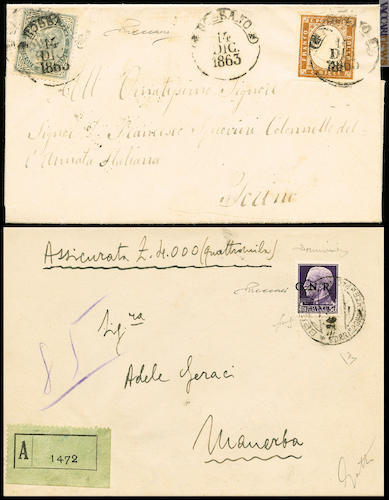 Altri due dei reperti in vendita: la mista del 1863 (550, 2.700 euro) e l’isolato del 1943 (689, 2.600)