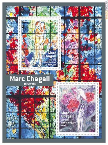 Il foglietto contiene una coppia di francobolli, tagli da 1,70 euro