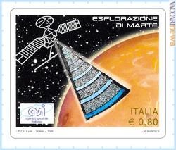 Anche l’ologramma sagomato nell’80 centesimi volto a far conoscere il contributo italiano all’esplorazione di Marte