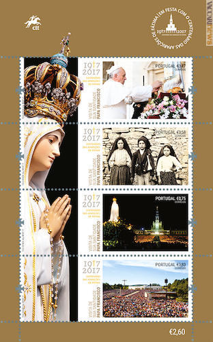 Quattro francobolli per il centenario delle apparizioni e per la visita di papa Francesco