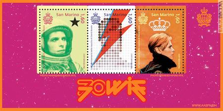 Serie postale dedicata al 70° anniversario della nascita di David Bowie