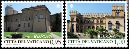 Nella serie PostEurop, il palazzo Pontificio di Castel Gandolfo (Roma) e quello del Belvedere in Vaticano