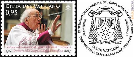 Domenico Bartolucci: francobollo ed annullo del primo giorno 