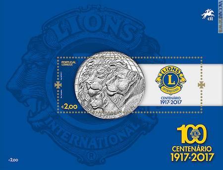 …e l’altro della moneta coniata dagli Stati Uniti per il centenario del Lions. Per l’occasione è stata ripresa dal Portogallo