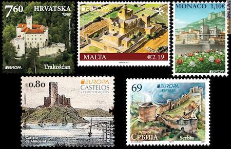 Alcuni dei francobolli citati fra quelli emessi oggi
