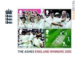 Da Londra quattro francobolli in foglietto per festeggiare la storica vittoria a cricket contro Canberra