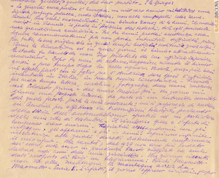 Una delle lettere che compongono l’epistolario; risale al 22 maggio 1959. Ferrari racconta di aver aiutato per tre anni, durante la Seconda guerra mondiale, una giovane vedova di origini polacche perseguitata insieme al figlioletto a causa delle leggi razziali