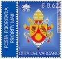Nell’impronta di affrancatura delle nuove cartoline, lo stemma del papa