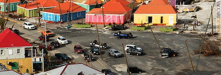 Un’altra immagine dei disastri a Road Town