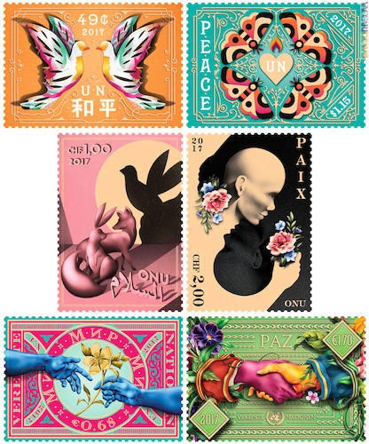 La serie è organizzata in sei francobolli, più tre foglietti