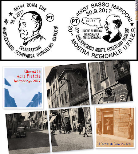 Tra le iniziative, quelle di Roma e Sasso Marconi (Bologna) con annulli dedicati allo scienziato e Martinengo (Bergamo)