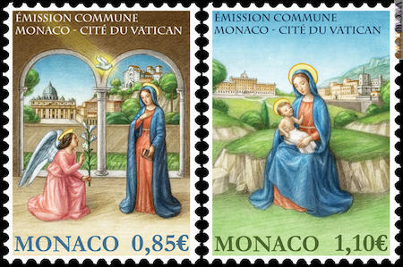 I due francobolli nella versione monegasca