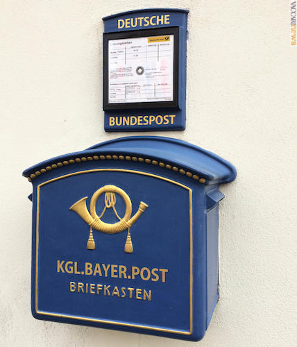 La cassetta delle Poste bavaresi, a Rothenburg ob der Tauber; è perfettamente operativa (foto: Federica Corradini)
