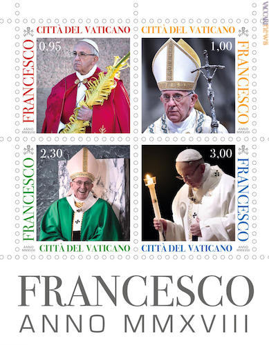 La versione a foglietto della serie per il sesto anno di Pontificato