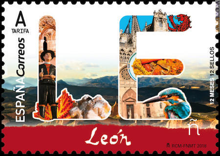 Il francobollo per la Provincia di León con la Cattedrale di Burgos