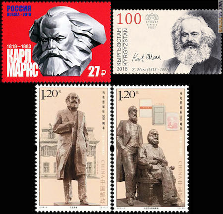 I francobolli emessi per l’anniversario: provengono da Russia, Kyrgyz express post e Cina Popolare