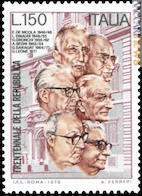 Nel francobollo del 1976 anche Giovanni Gronchi e Giuseppe Saragat
