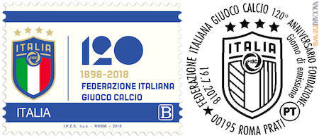 Il francobollo con l’annullo appoggiato al Roma Prati