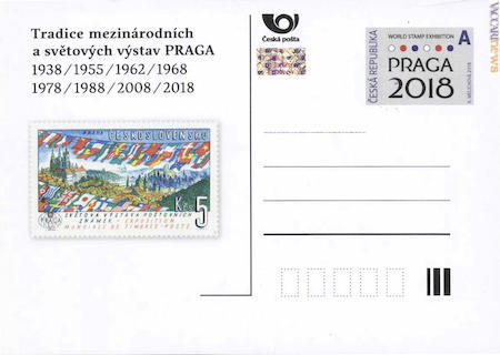 Una delle due cartoline promozionali emesse l’8 agosto dalla Repubblica Ceca