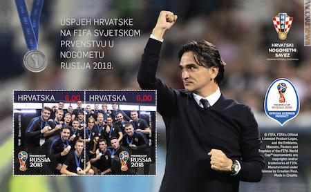 Il foglietto dedicato alla squadra croata; ha debuttato ieri
