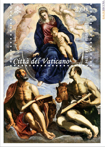 …l’omaggio a Canaletto è in foglio da dieci, quello per Tintoretto in blocco