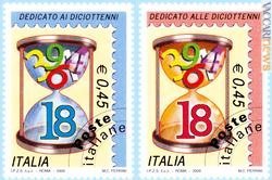 Il 2006 di Italia comincerà con la coppia dei 45 centesimi «preobliterati», dedicata ai diciottenni