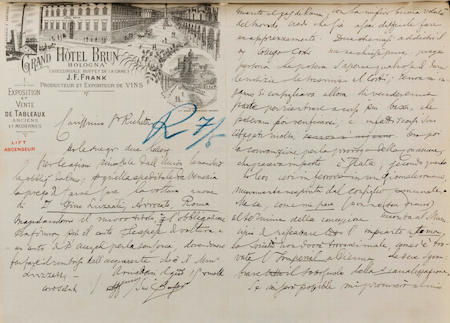Una lettera di Marco Besso a Edmondo Richetti (Bologna, [maggio 1898], utilizzata nel libro ed anch’essa conservata presso l’archivio storico delle Assicurazioni generali (foto: Duccio Zennaro)