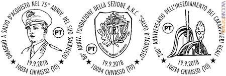 Le tre obliterazioni annunciate per domani a Chivasso (Torino)
