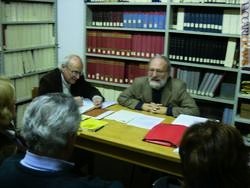 Un momento dell’assemblea, con Aldo Cecchi (a sinistra) e Bruno Crevato-Selvaggi
