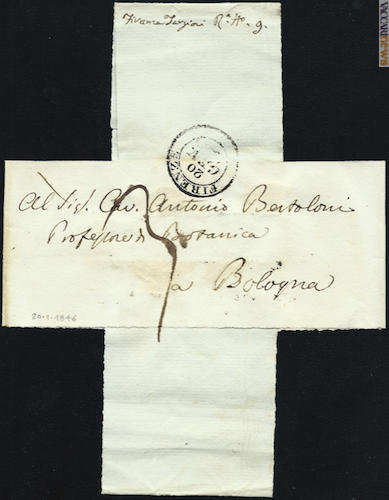 Una delle corrispondenze appartenenti al carteggio dello studioso; risale al 20 gennaio 18466