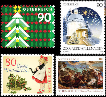 Gli auguri natalizi visti dall’Austria. I francobolli sono da ieri in prevendita