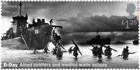 Uno degli undici francobolli previsti per il “D-day”: è stato eliminato poiché riguarda un altro sbarco