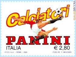 Vale 2,80 euro il francobollo per la Panini; propone la «rovesciata» dello juventino Carlo Parola