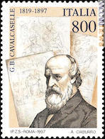 Il francobollo del 1997 per Giovanni Battista Cavalcaselle