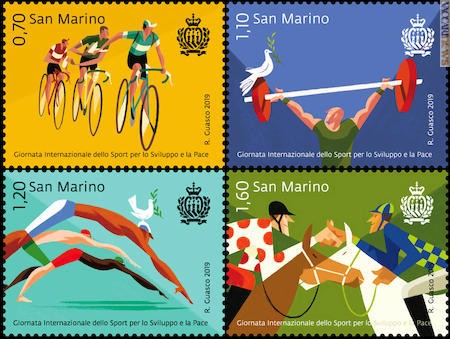 Quattro francobolli per altrettante discipline sportive